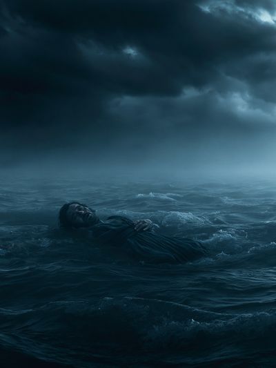 Stormy Sea Rescue Photography Poster. poster