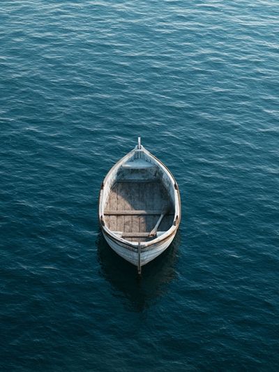 Solitary Boat at Sea Photography Poster. poster