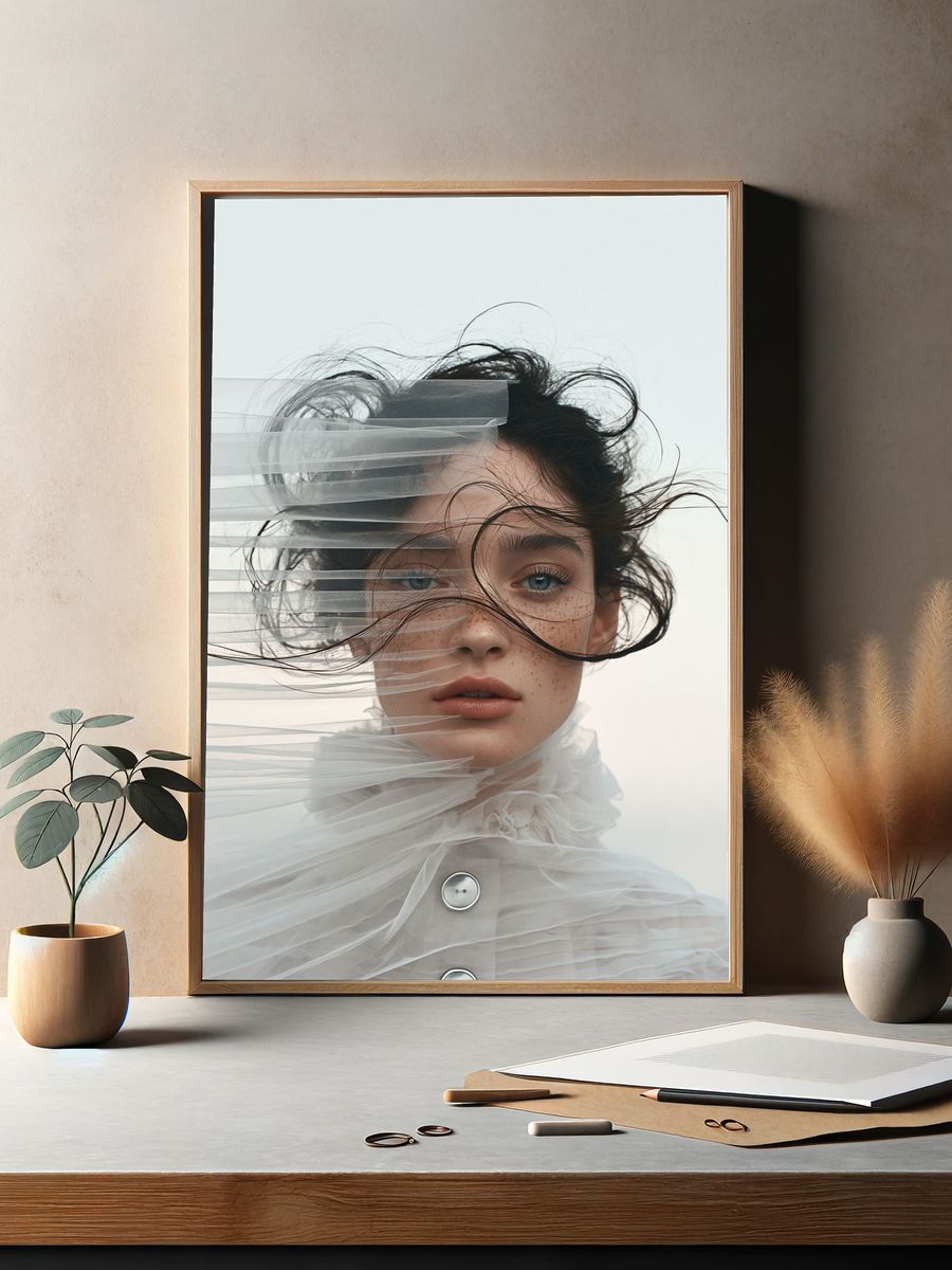 Freckled Portrait Photography Poster. — room view 2