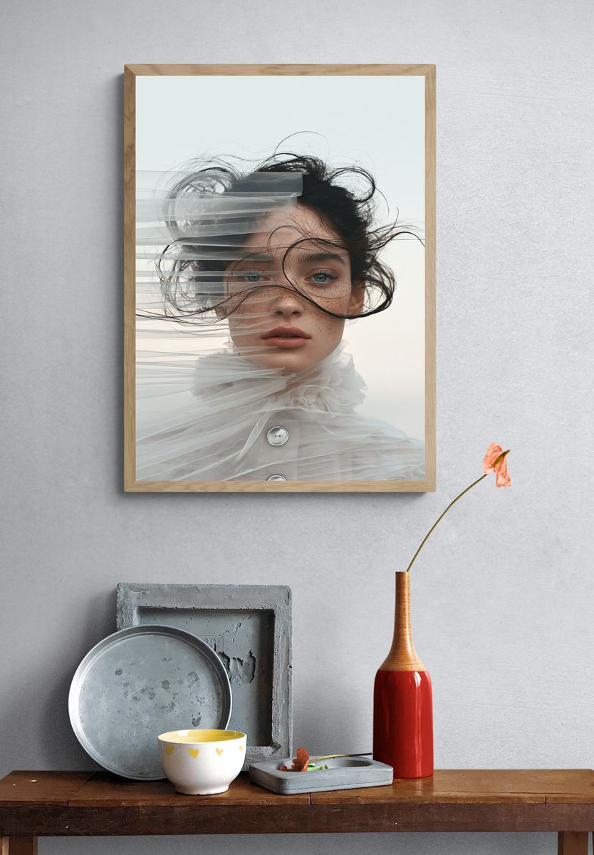 Freckled Portrait Photography Poster. — room view 3