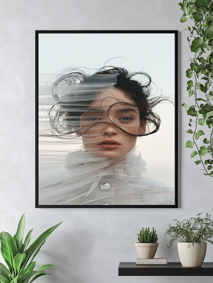 Freckled Portrait Photography Poster. — room view 4