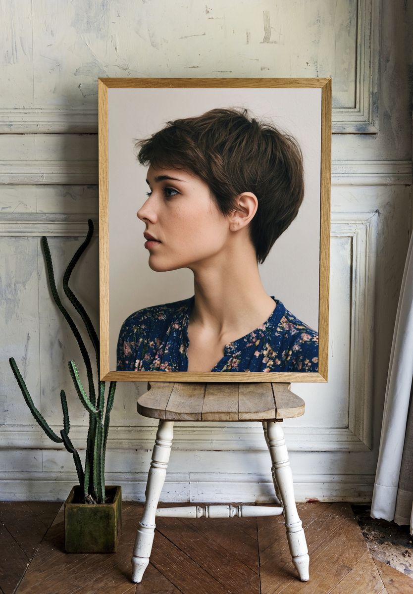 Short Hair Portrait Photography Poster. — room view 1