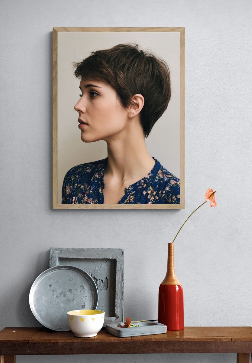 Short Hair Portrait Photography Poster. — room view 3