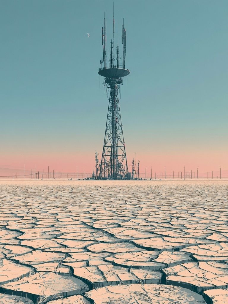 Desert Radio Tower Photography Poster. poster detail