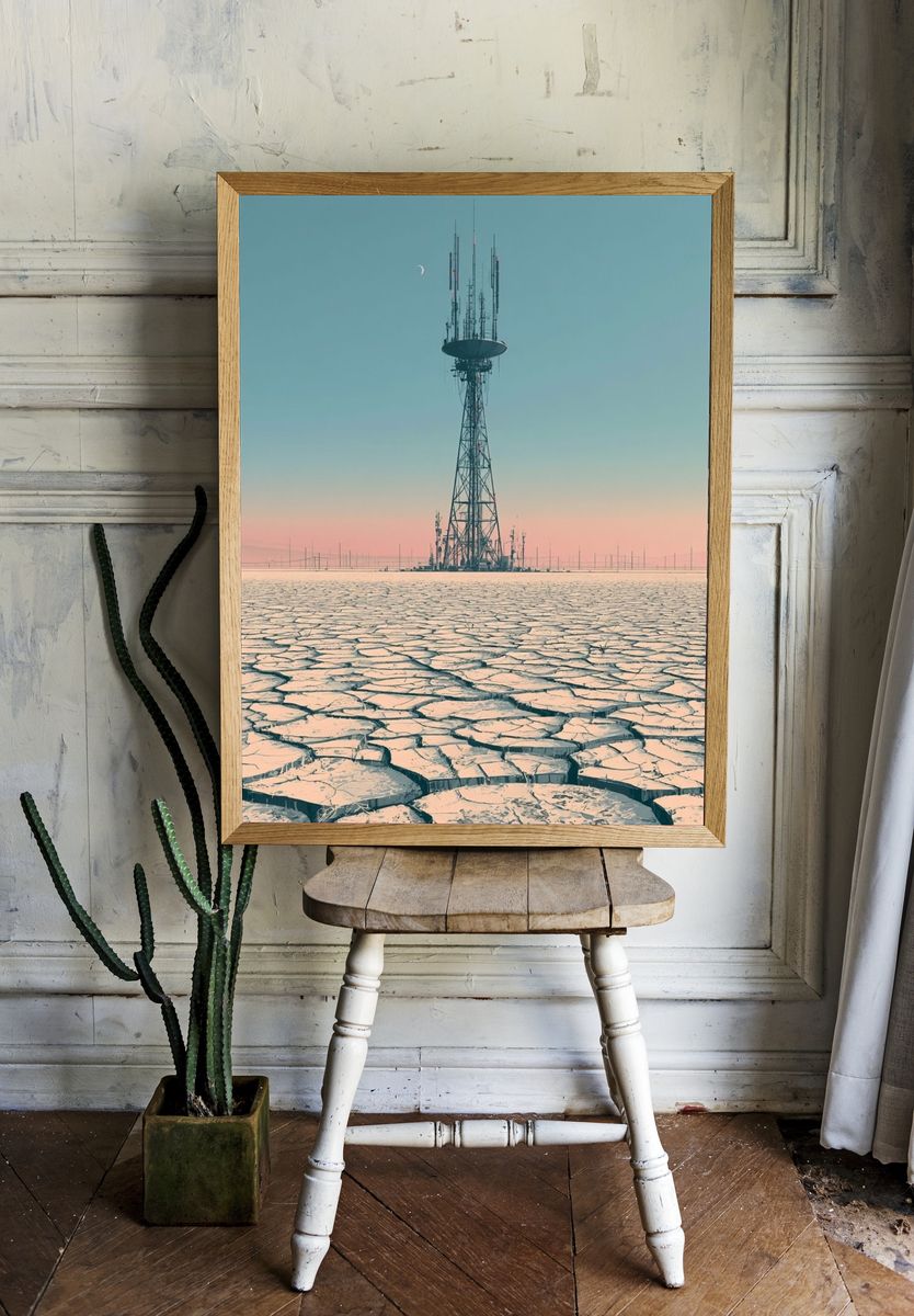 Desert Radio Tower Photography Poster. room preview