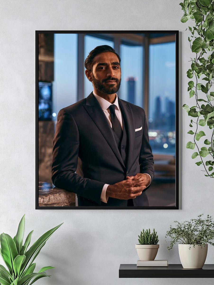Elegant Suit Portrait Poster. — room view 4