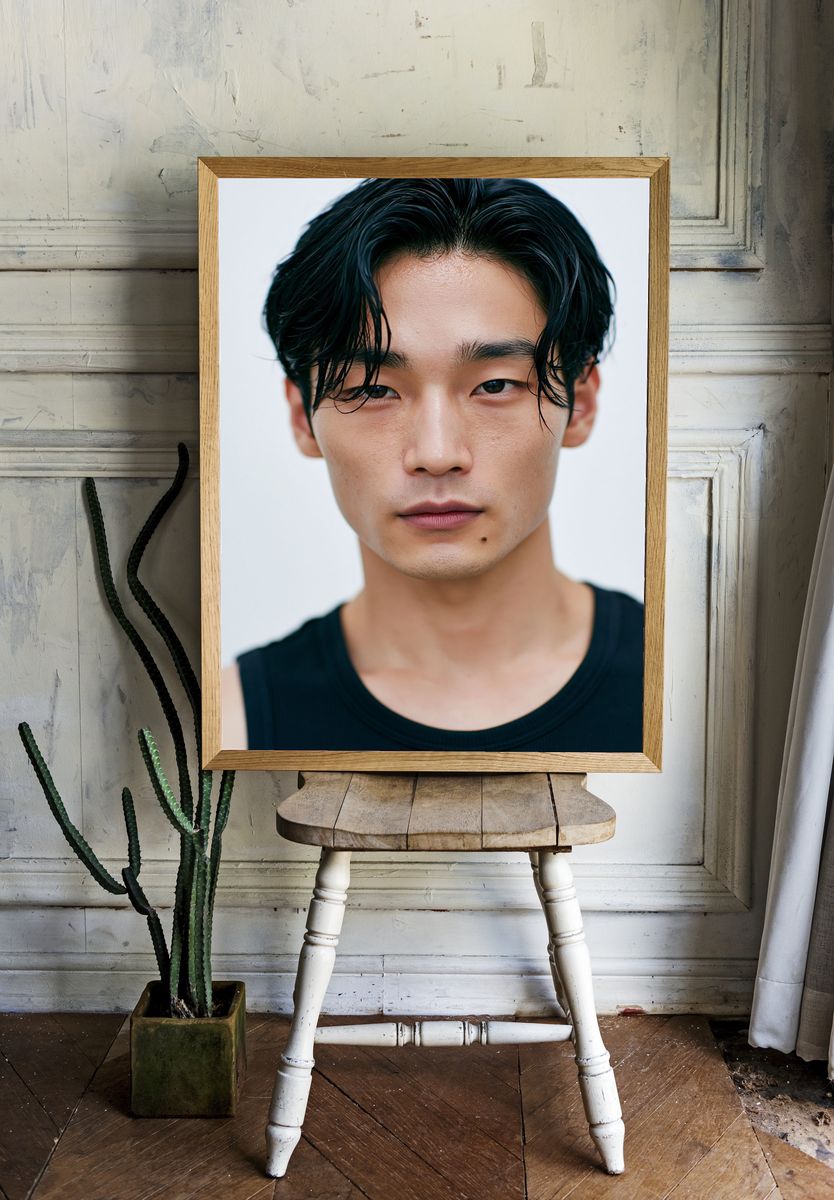 Minimalist Male Portrait Print. — room view 1