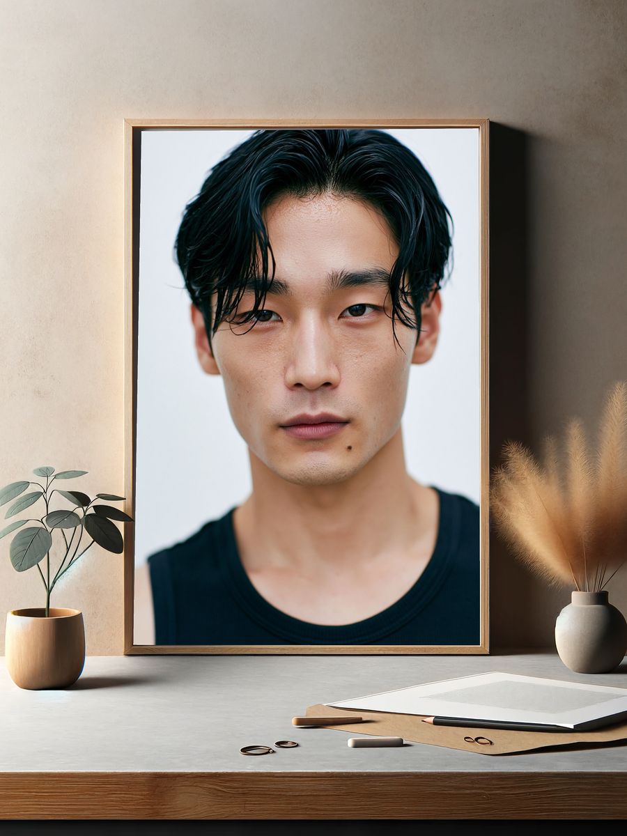 Minimalist Male Portrait Print. — room view 2