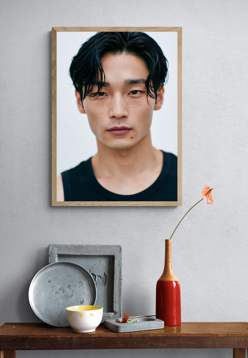 Minimalist Male Portrait Print. — room view 3