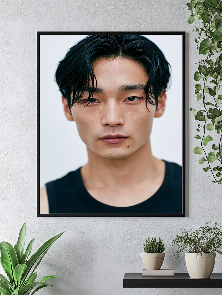 Minimalist Male Portrait Print. — room view 4