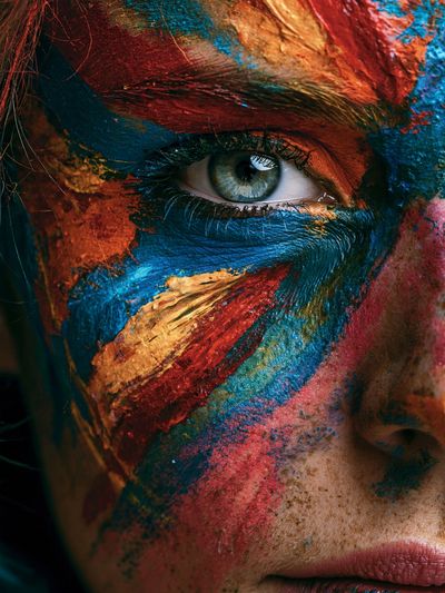 Painted Face Portrait Print. poster