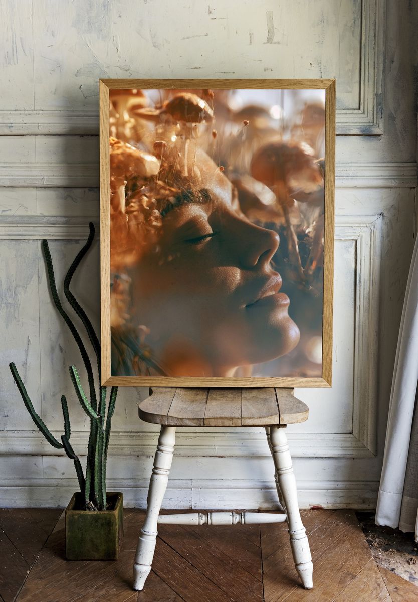 Dreamy Floral Portrait Print. — room view 1