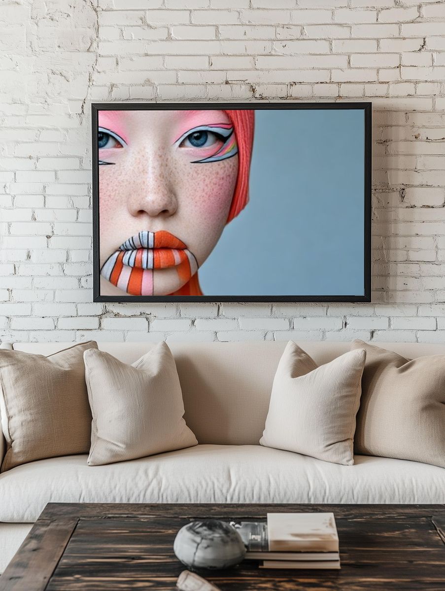 Avant-Garde Face Portrait Print. — room view 1