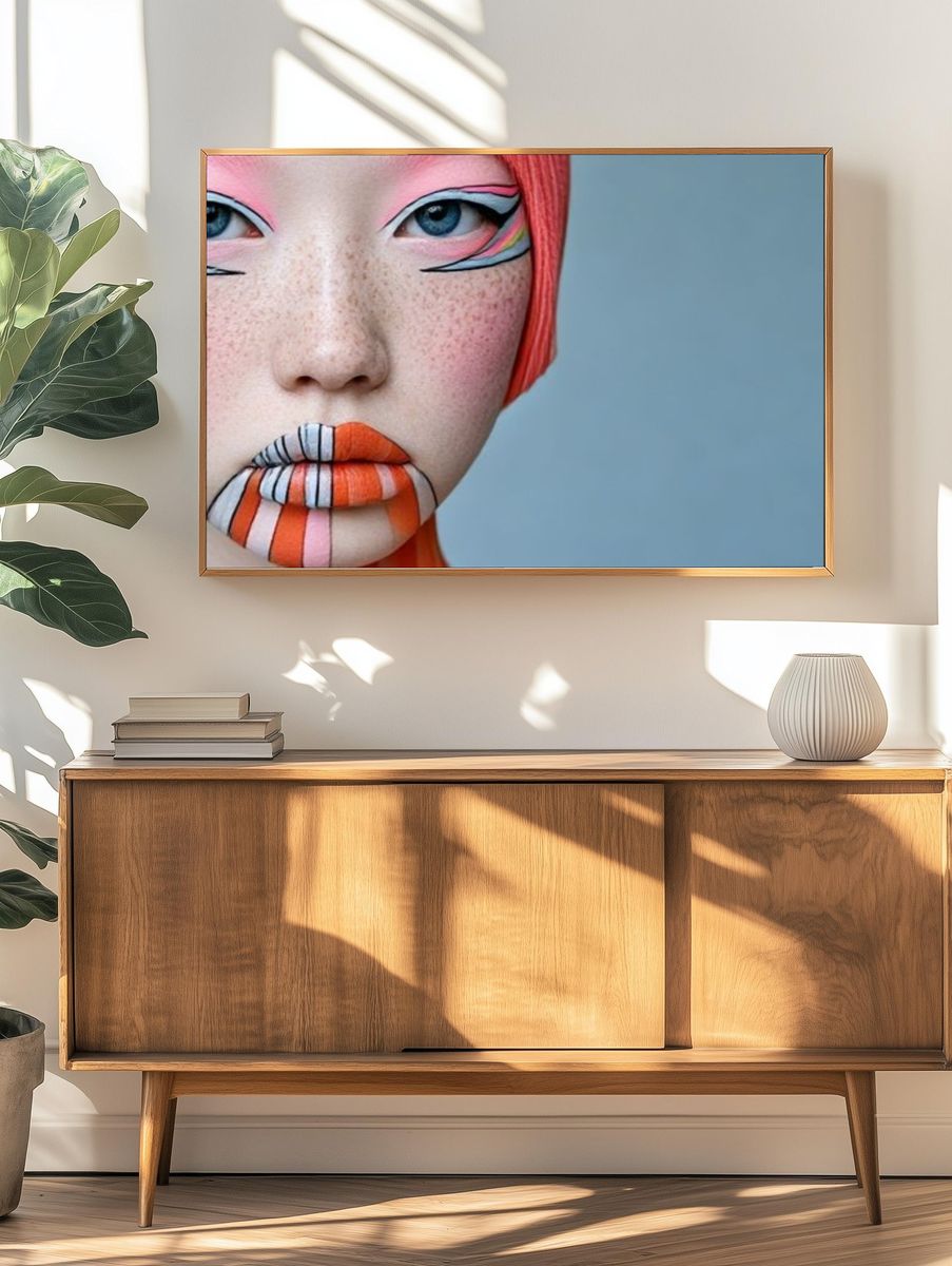 Avant-Garde Face Portrait Print. — room view 3