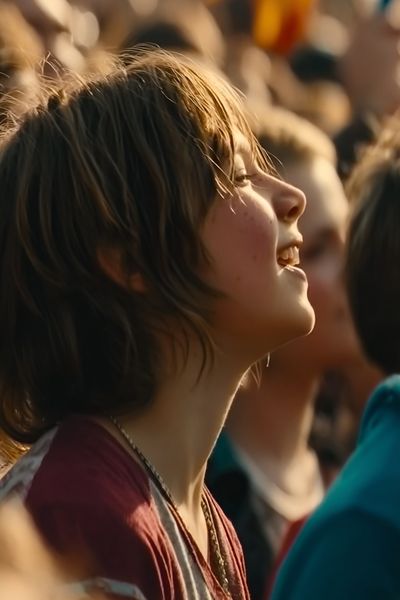 Joyful Crowd Portrait Photography Poster.