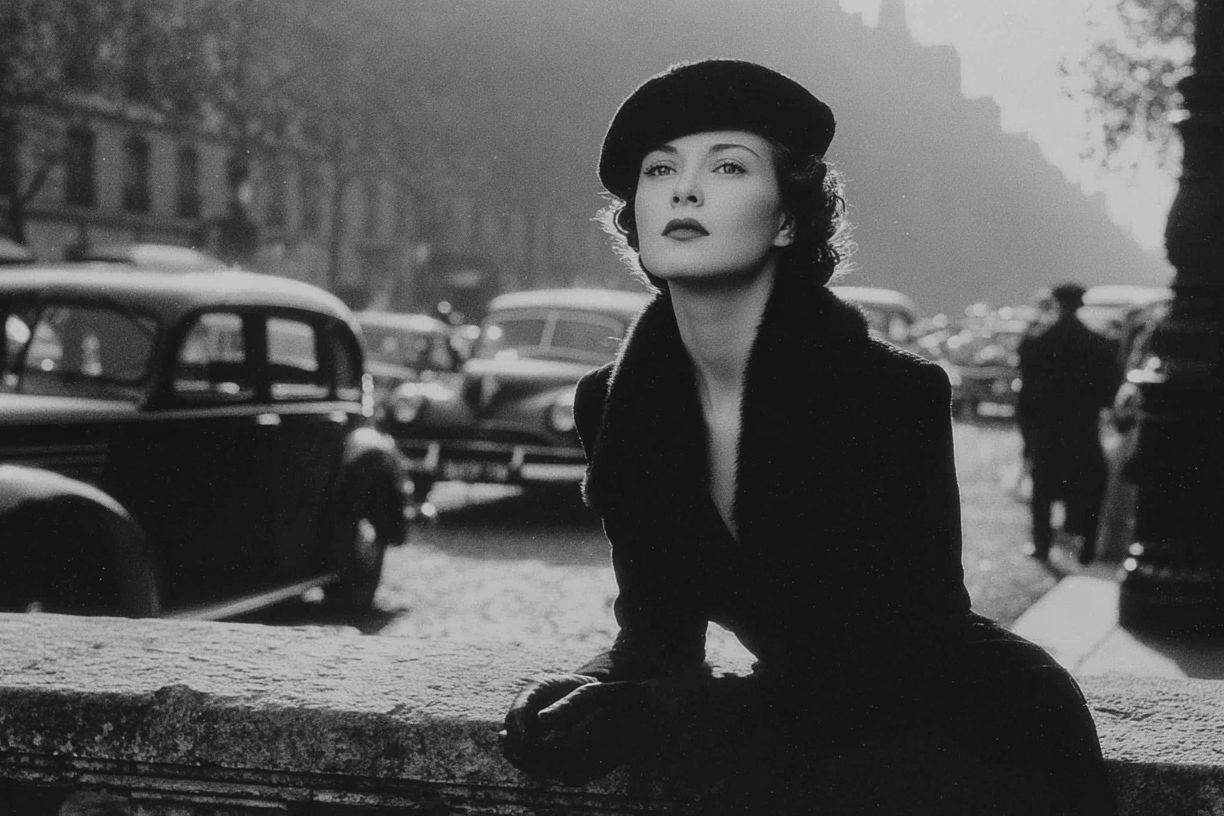 Elegant Woman in Vintage Paris — Photography Print. poster — photography art