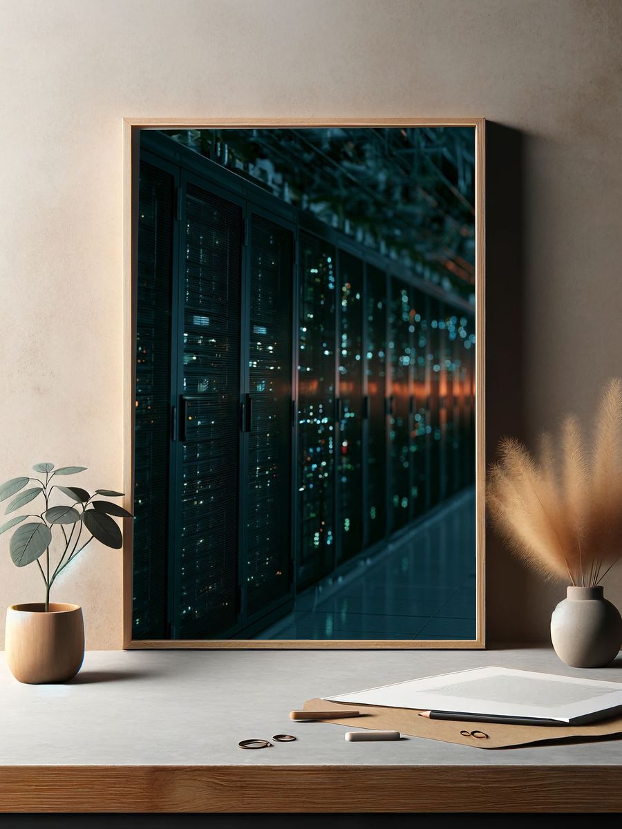 Data Center Corridor Photography Poster. — room view 2