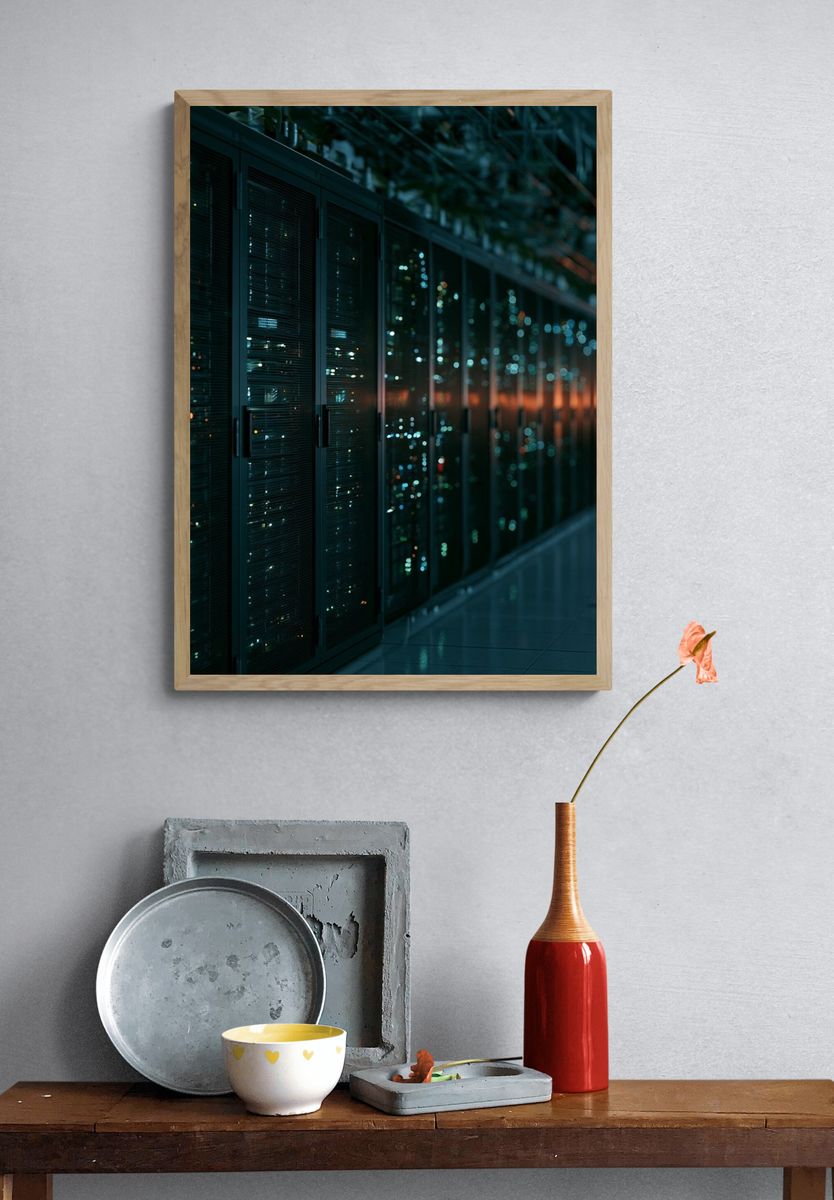 Data Center Corridor Photography Poster. — room view 3