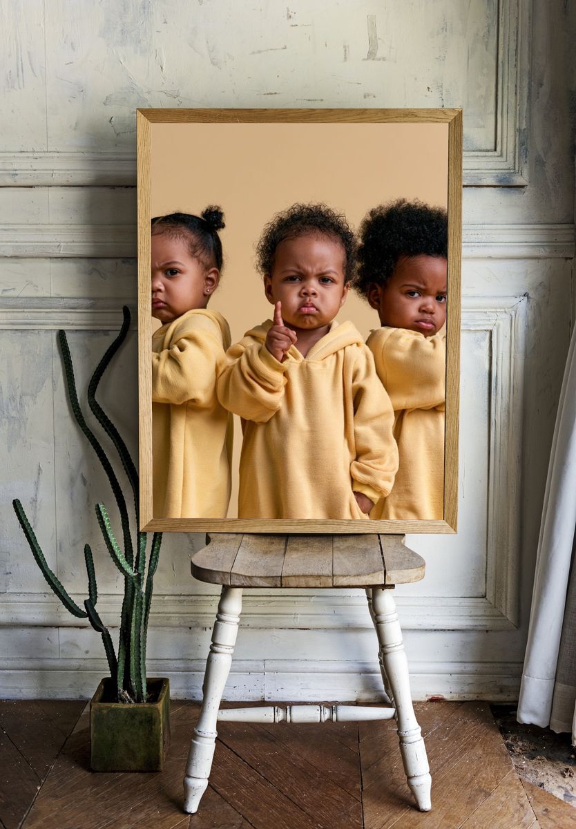 Triple Toddler Portrait Photography Poster. room preview