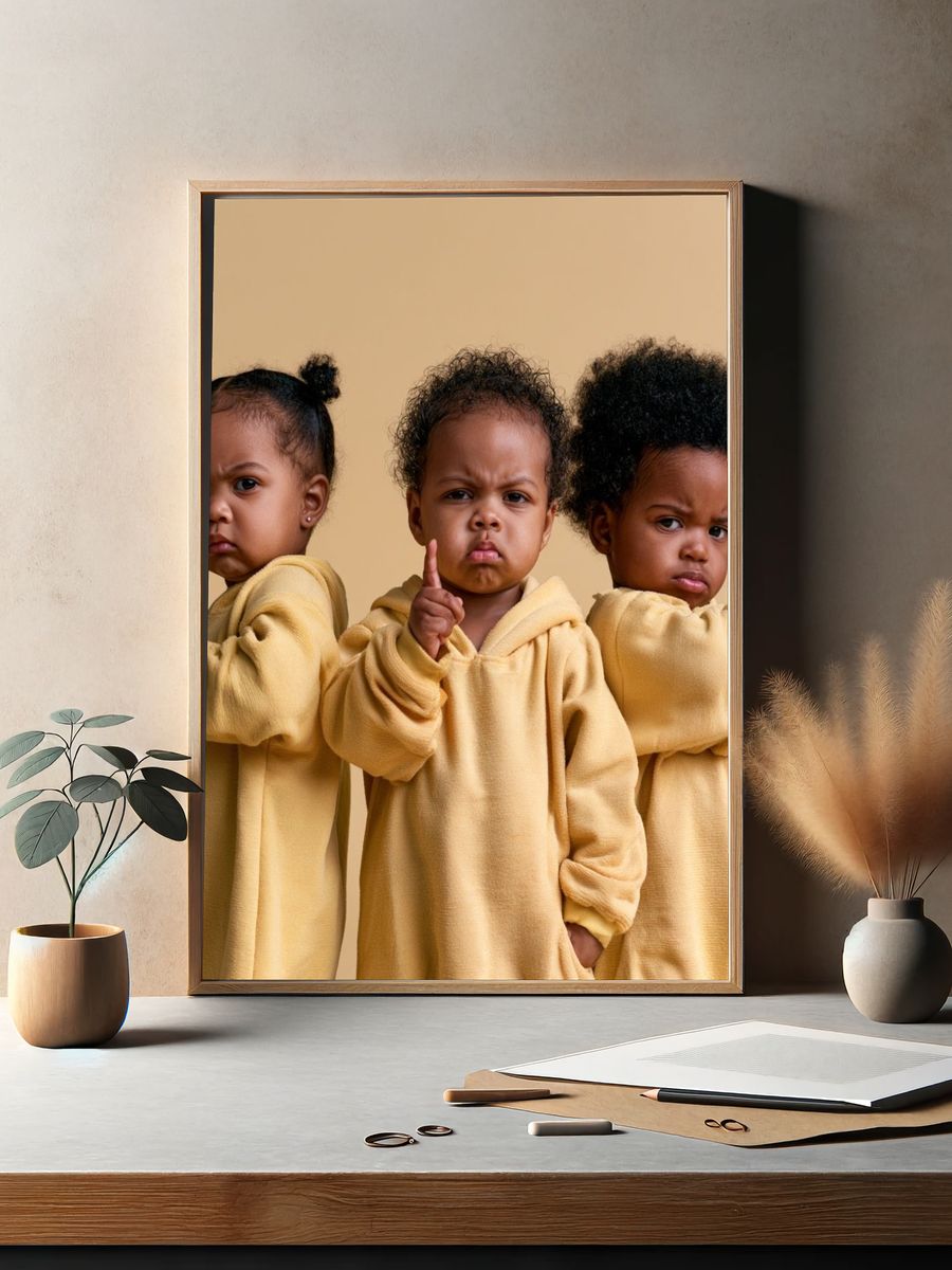 Triple Toddler Portrait Photography Poster. — room view 2