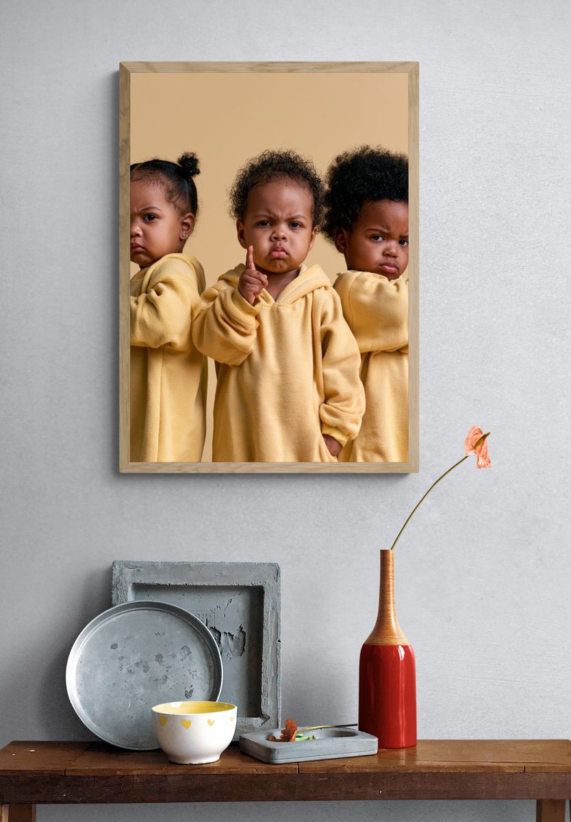 Triple Toddler Portrait Photography Poster. — room view 3