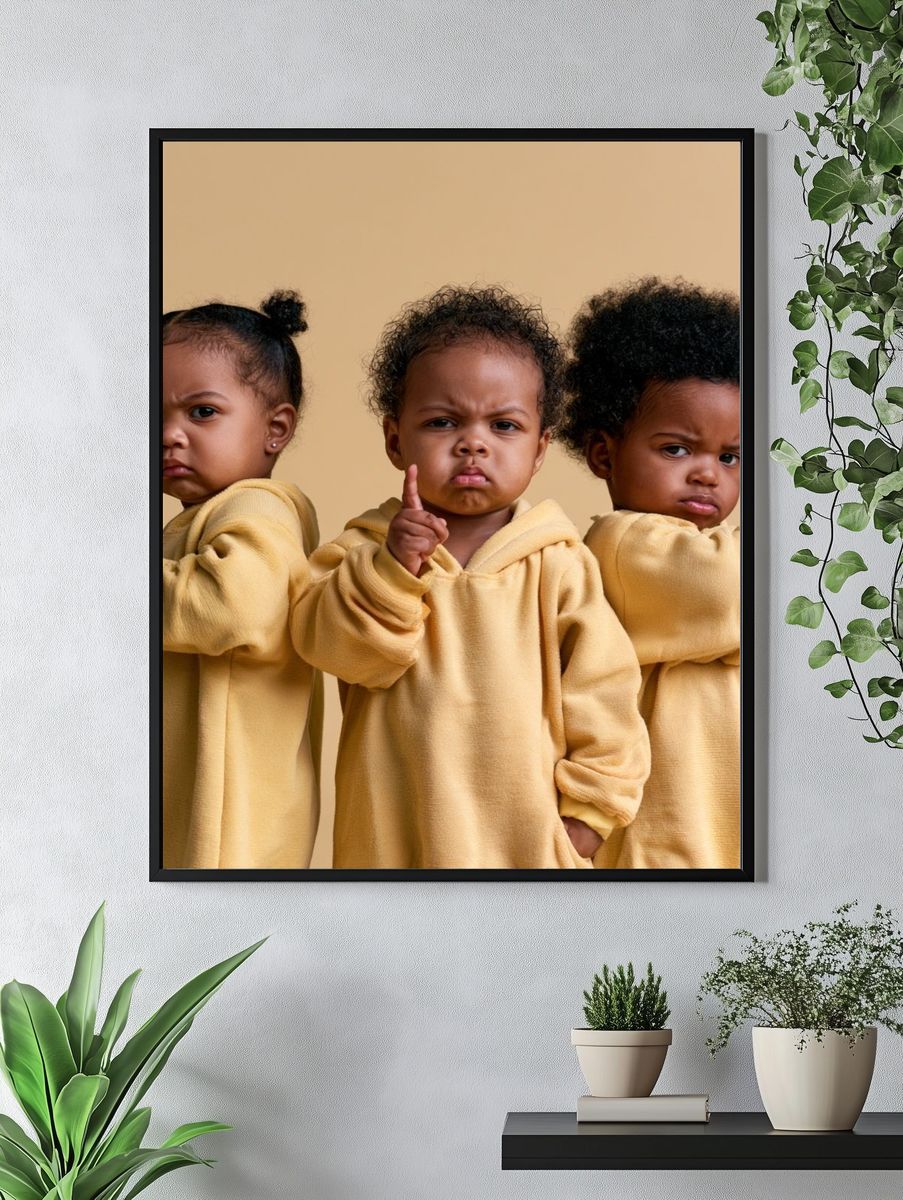 Triple Toddler Portrait Photography Poster. — room view 4