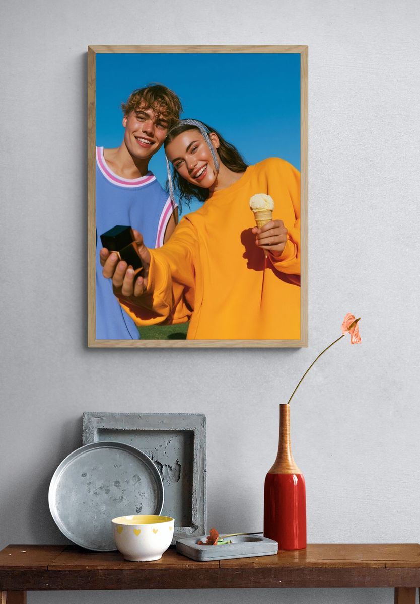 Playful Summer Portrait Poster. — room view 3