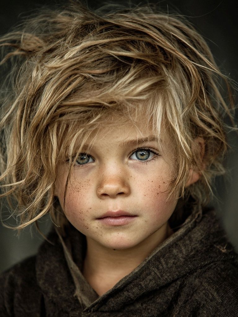 Freckled Child Portrait Poster. poster detail