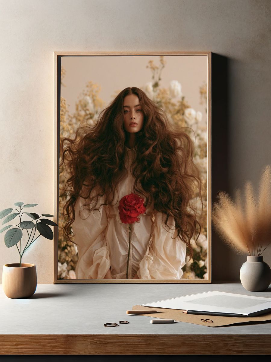 Floral Portrait Photography Poster. — room view 2