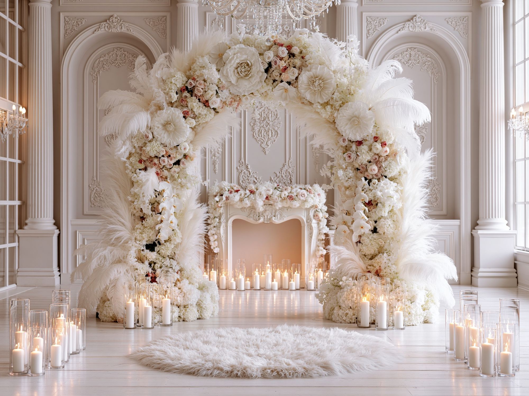 Floral Arch Wedding Hall Poster. poster detail