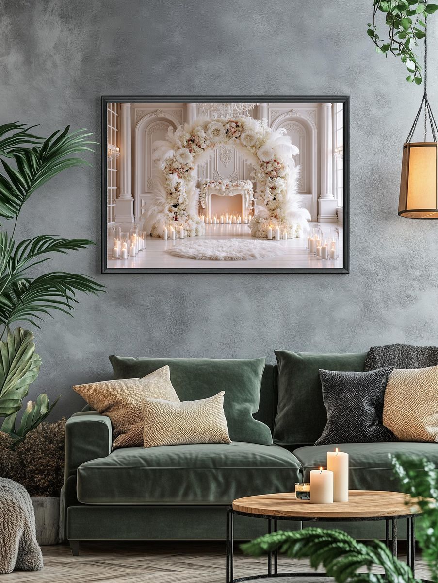 Floral Arch Wedding Hall Poster. — room view 4