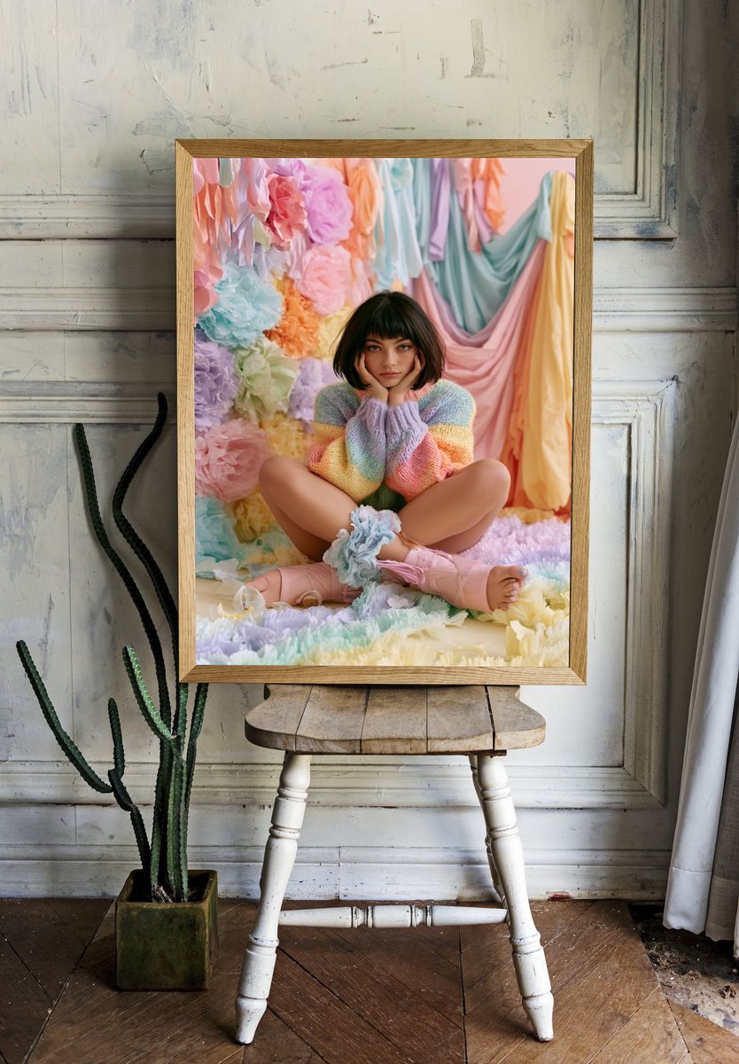 Pastel Portrait Photography Poster. — room view 1