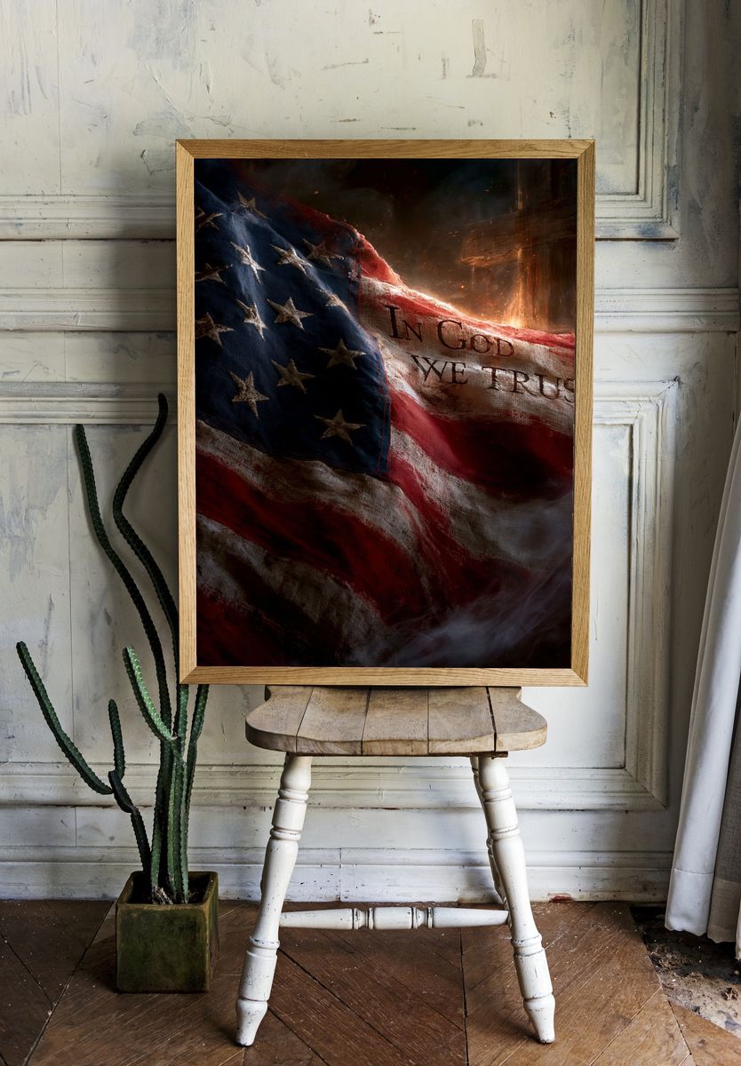 In God We Trust Flag Poster. room preview
