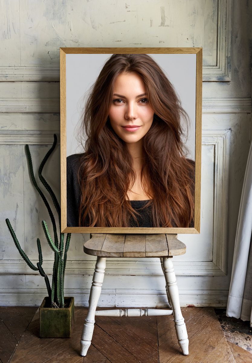 Elegant Woman Portrait Print. room preview