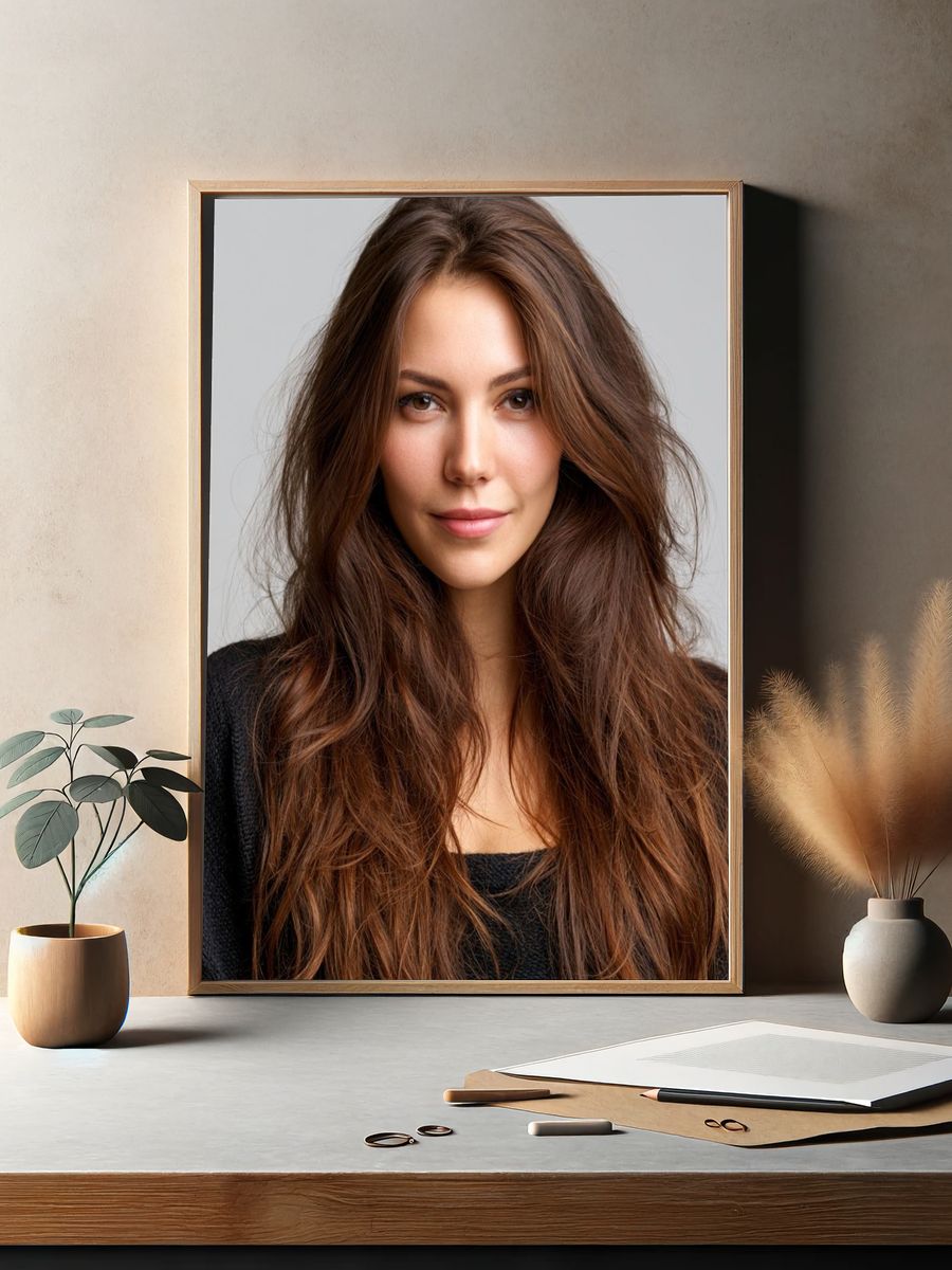 Elegant Woman Portrait Print. — room view 2