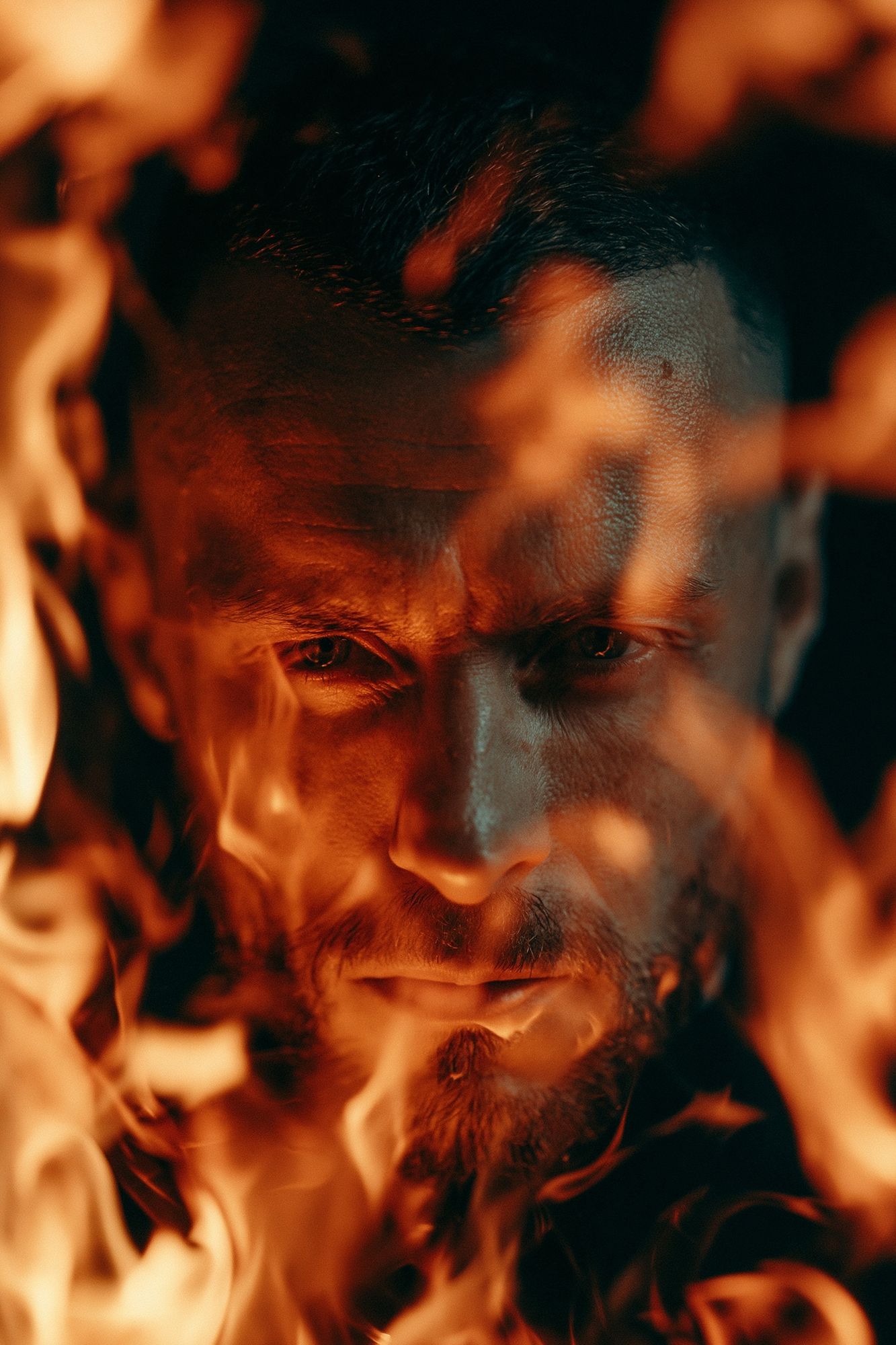 Fiery Portrait Photography Poster. poster — photography art