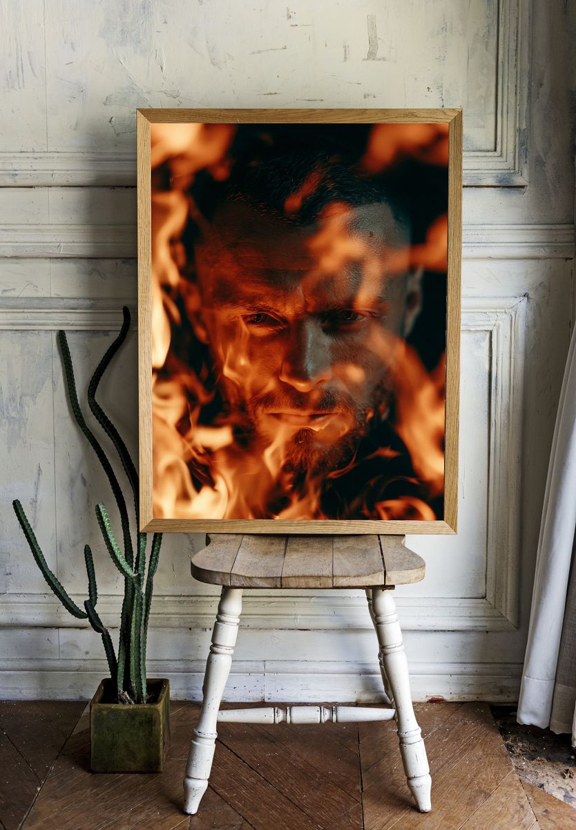 Fiery Portrait Photography Poster. — room view 1