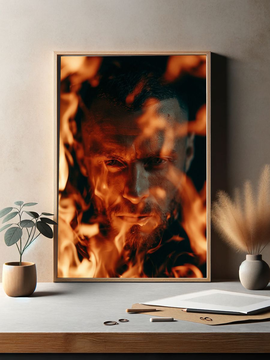 Fiery Portrait Photography Poster. — room view 2