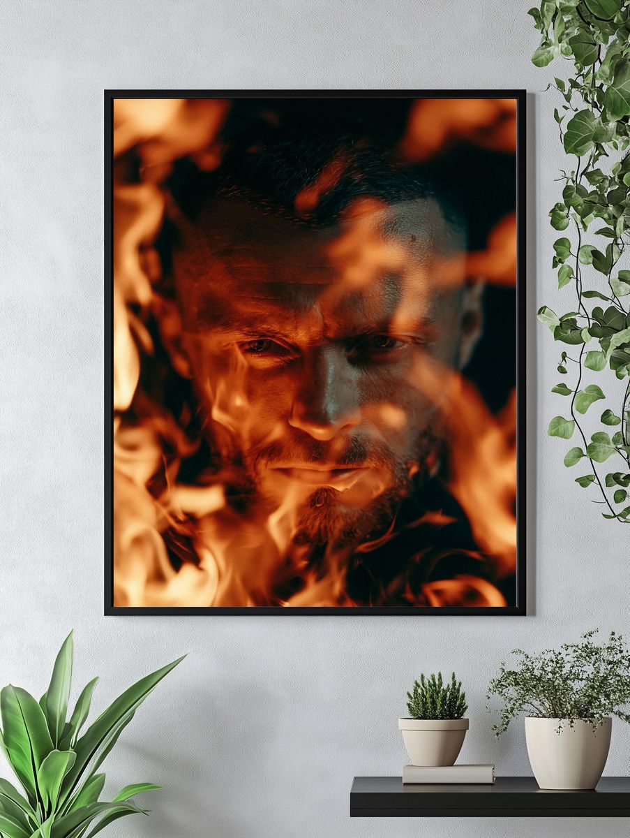 Fiery Portrait Photography Poster. — room view 4