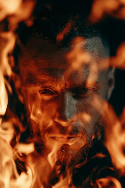 Fiery Portrait Photography Poster. poster