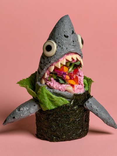 Surreal Sushi Shark Photography Poster.