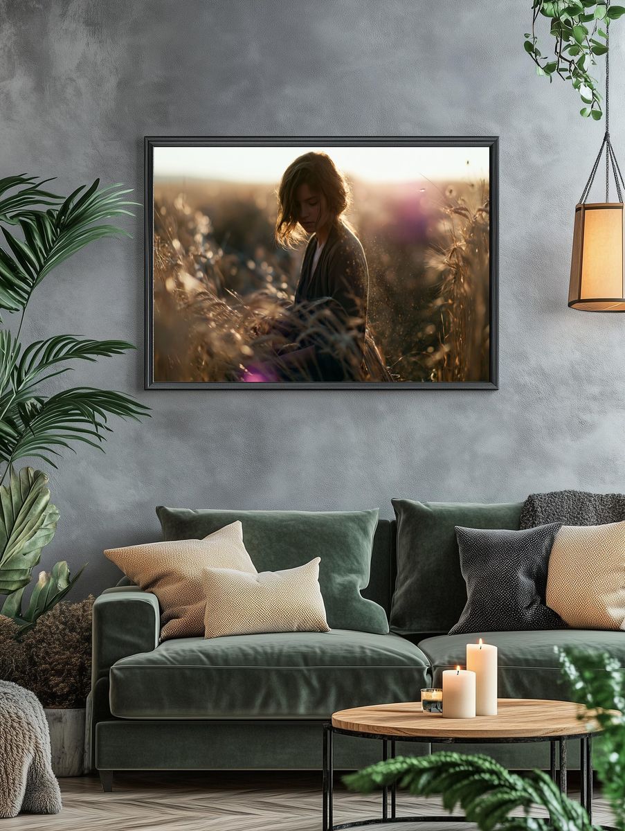 Golden Field Portrait Poster. — room view 4