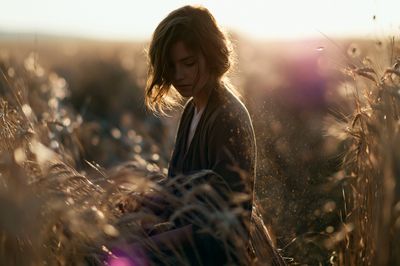Golden Field Portrait Poster. poster print