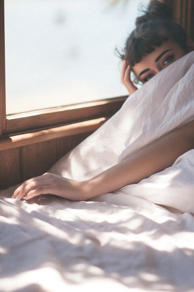 Sunlit Bedroom Portrait Print. poster print