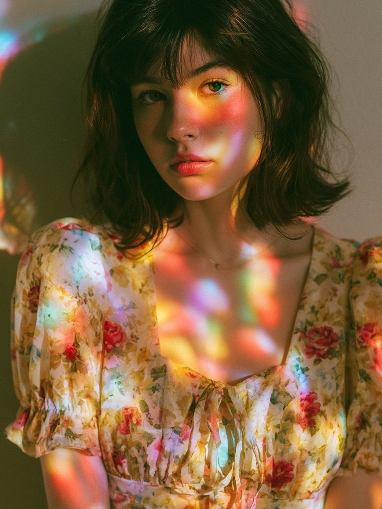 Rainbow Light Portrait Print. poster — photography art