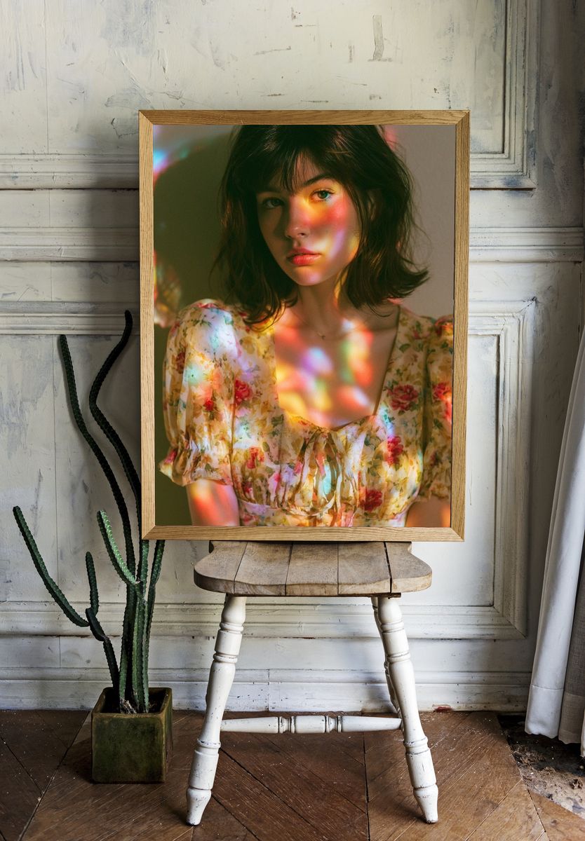 Rainbow Light Portrait Print. — room view 1