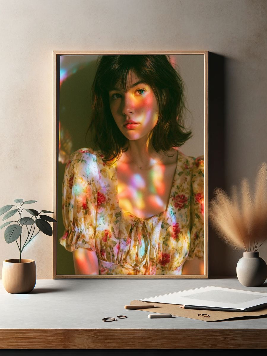 Rainbow Light Portrait Print. — room view 2