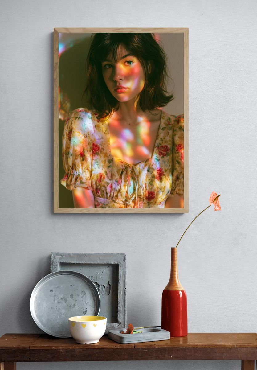 Rainbow Light Portrait Print. — room view 3