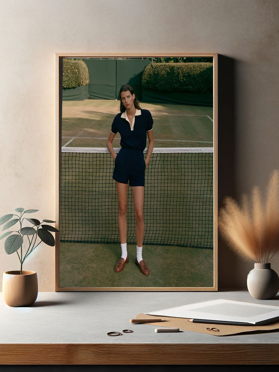 Tennis Court Fashion Portrait Print. — room view 2