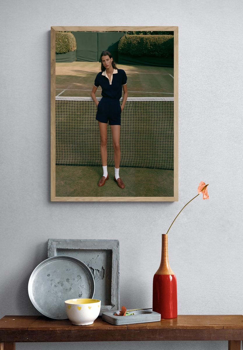 Tennis Court Fashion Portrait Print. — room view 3